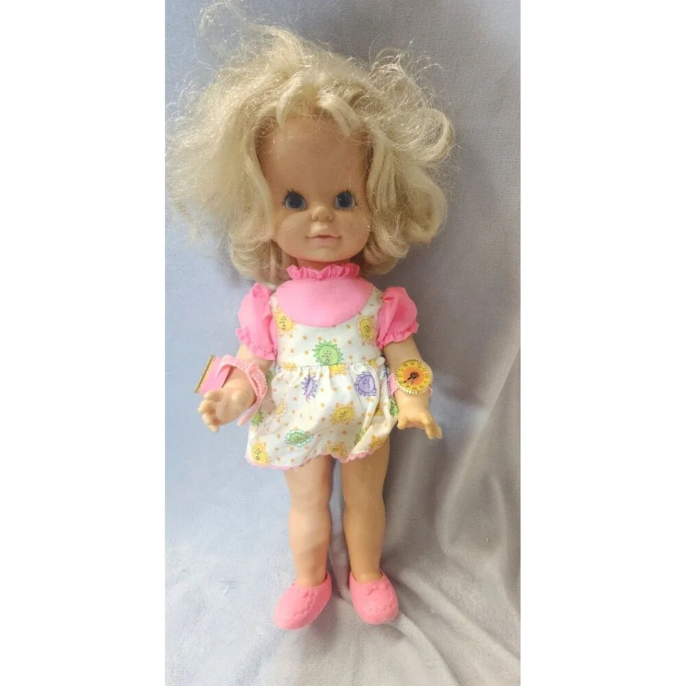 Vintage 1969 Vinyl Plastic Mattel Timey Tell Girl Character Girl Doll 17